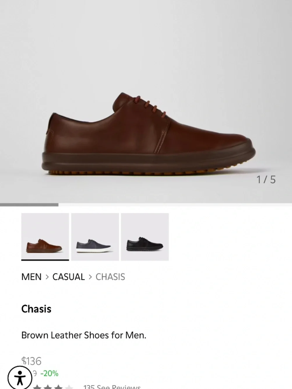 Men’s Camper size US 6.5 shoe
